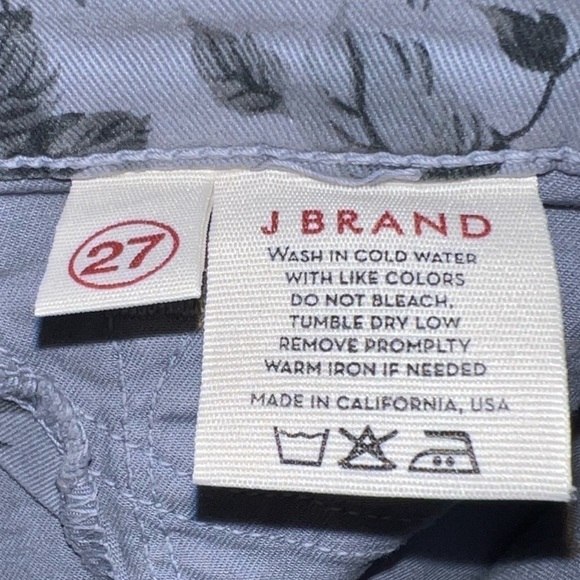 J Brand Cropped Jeans 27 Heaven Mini Floral Capri Style Denim Grey Skinny - Picture 7 of 10